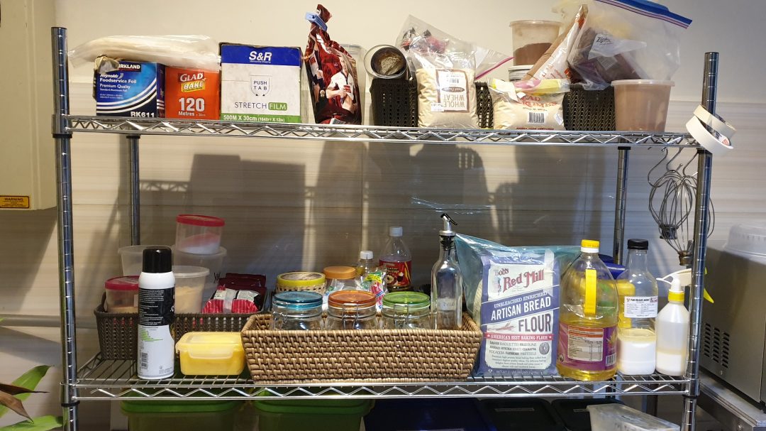 Shelf of ingredients