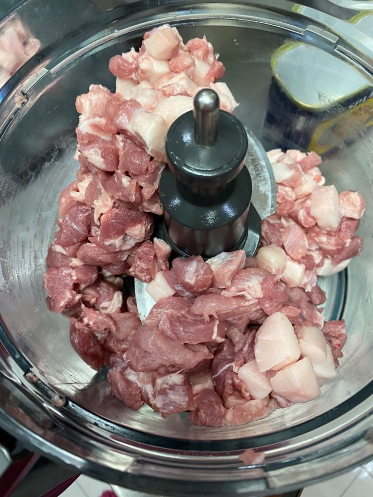 Pork in food processor