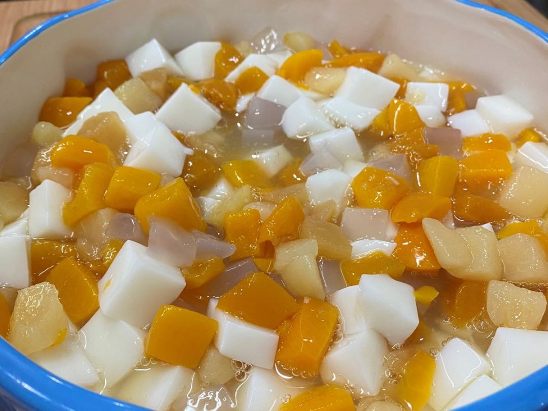 Fruit Cocktail with Almond Jelly