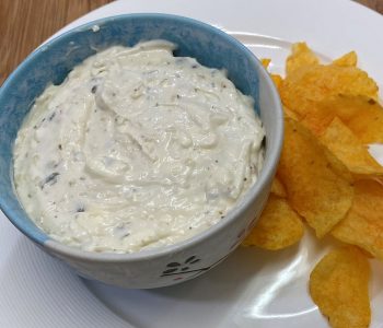 Sour cream, cream cheese, and anchovy dip